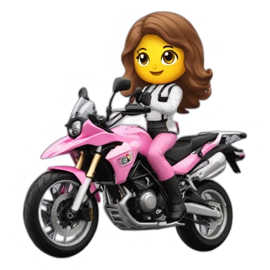 Moto benelli trk 502X rosa hello kitty  piloto mujer sticker