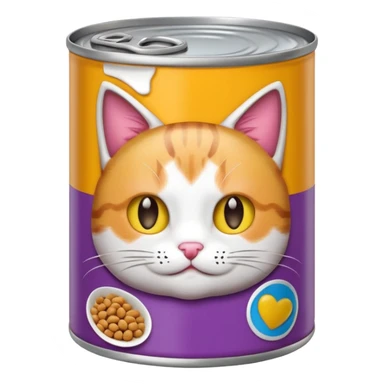 create a can of catfood (make the cat cute) emoji sticker