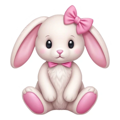 Jellycat bunny with pink bows sticker