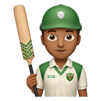 Brown Guy Playing Cricket sticker