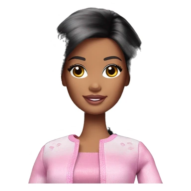 barbie doll black hair sticker