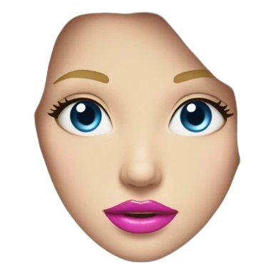 Long Blonde hair, blue eyes, huge pink lips sticker