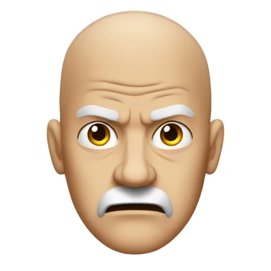 very angry bald person sticker