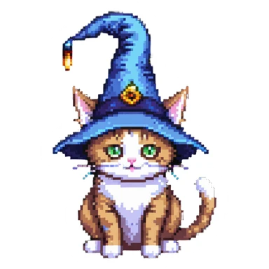 cute cat wizard sticker
