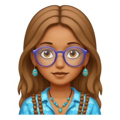girl Hippie with glasses sticker