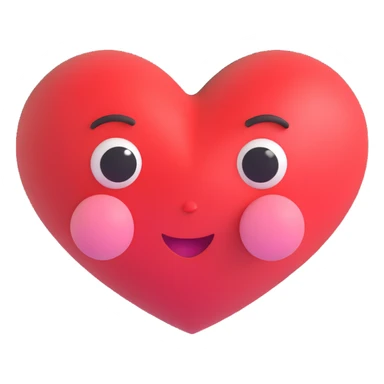 a heart melting with a bashful, smitten face, in love, cartoon style sticker