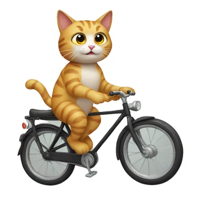 cat on a bike sticker