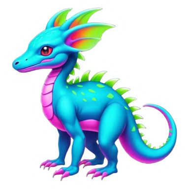 Tropical futuristic lush neon Fionbri-Vernid-creature (full body) sticker