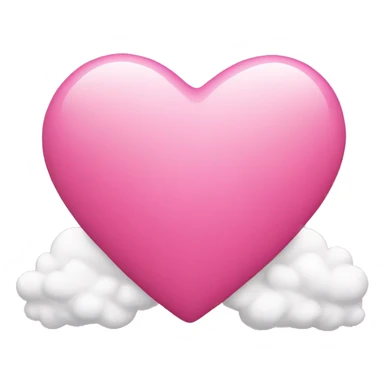 pink heart with clouds sticker