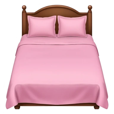 a bed with pink linens sticker