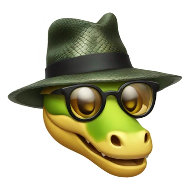 A snake with hat and glasses sticker