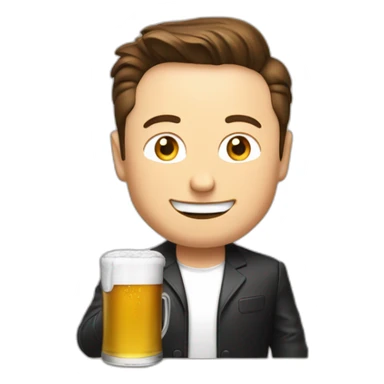 Elon musk qui boit une bière  sticker
