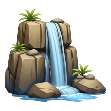 waterfall with rocks, without any plants sticker