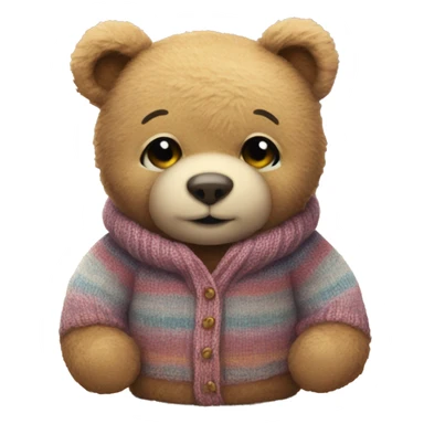 Original teddy bear super cute with cozy sweater sticker