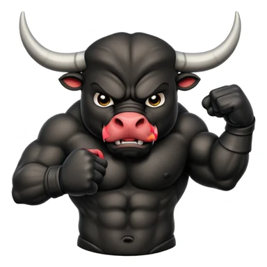 Angry bull emoji showing thumb down (DisLikes) sticker