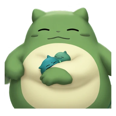 Snorlax hugging a peep sticker