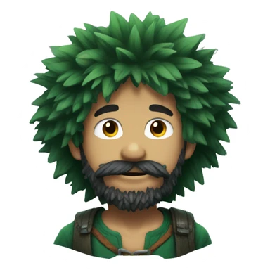 Deku with beard sticker