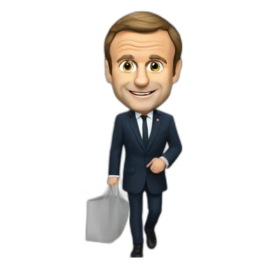 Emmanuel Macron qui a marché dans une crotte sticker