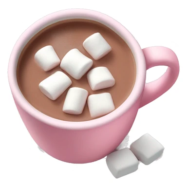 Light Pink mug of hot chocolate with marshmallows  sticker