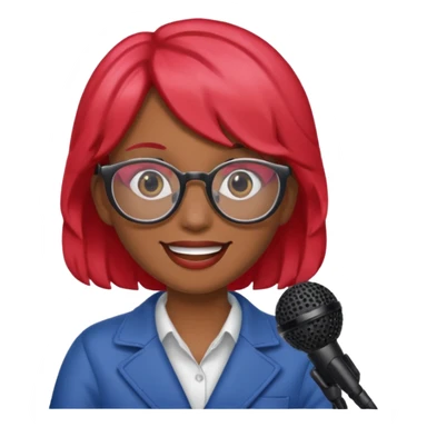 strawberry be hand the mic glasses  sticker