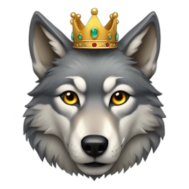 Wolf with a crown  sticker