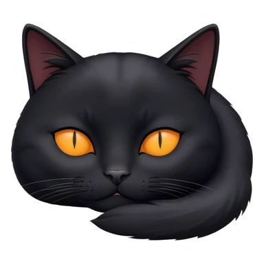 Sleeping black cat sticker