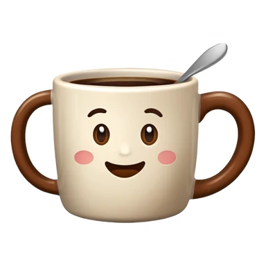 mug with coffee, dont ad face, eyes, mouth sticker