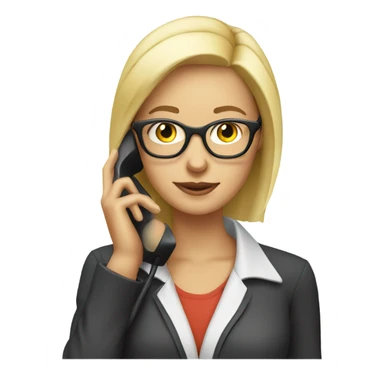 blond Woman wearing glasses on a phone call sticker