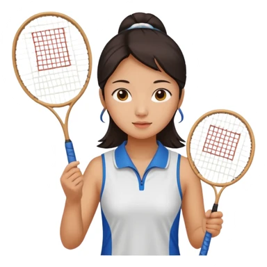 ancient chinese girl with badminton racket sticker