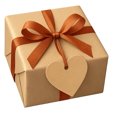 gift box with a heart tag sticker