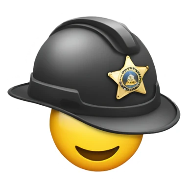 construction hard hat with sheriffs badge sticker