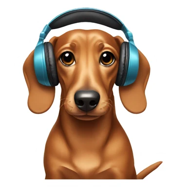 Dachshund wearing headphones sticker