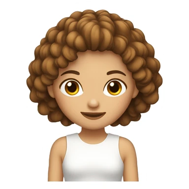 Chica blanca con pelo marron con fleco sticker