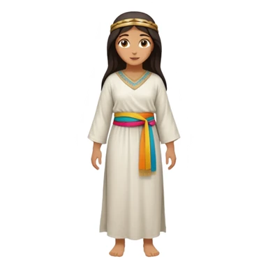 fullbody Middle Eastern woman from Jerusalem, 1st century, tunic and sash, no head covering, no religious symbols sticker