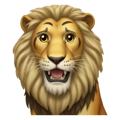 Lion caught tiger sticker