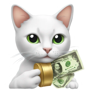 Cat with money sticker