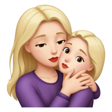 Kiss face with hug sticker