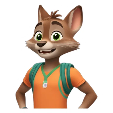 nick wild from zootopia doing sport sticker