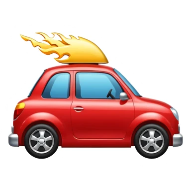 Red car heading right sticker