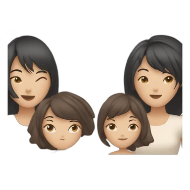 3 asian women near to each other sticker