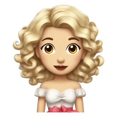 beautiful and pretty fish with hair ribbon and a skirt with make up such as lipstick sticker