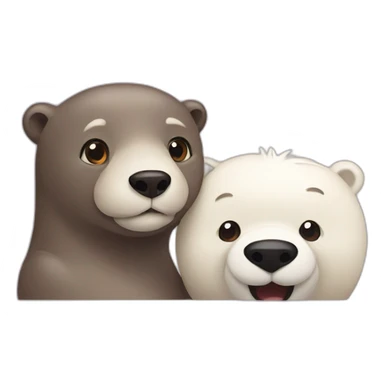 otter and polar bear sticker