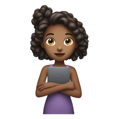 girl wrote on MacBook and with iPhone in hand sticker