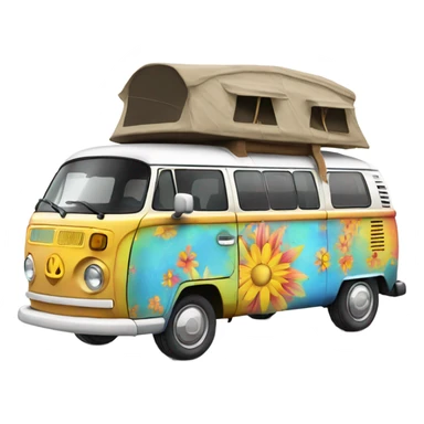 Wolkswagen hippie van  sticker