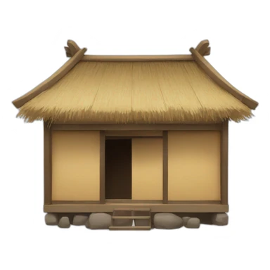 a Chinese-style hut with a hay roof sticker