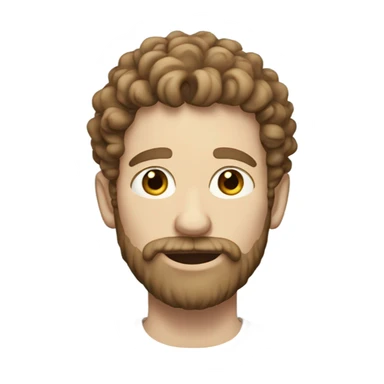 pale man with curly brown hair and beard sticker
