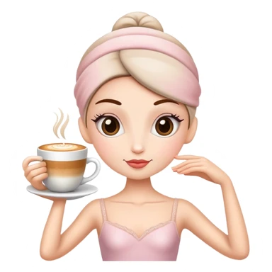 Ballerina that has a cappucion cup as her head sticker