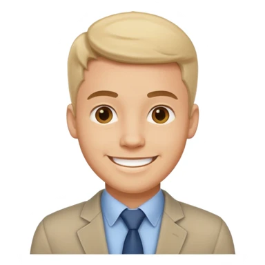 An outgoing office worker male in his late 20s, cheerful image sticker