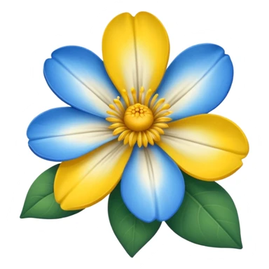 Flor azul y blanco y amarillo sticker