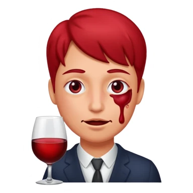 Wine drunk face sticker